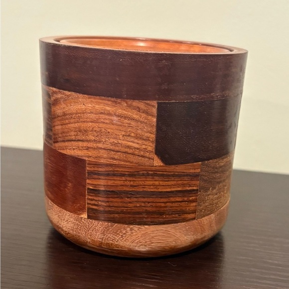 Wooden Danish  8 Coaster Set with Holder Neutral Tableware - Picture 7 of 7